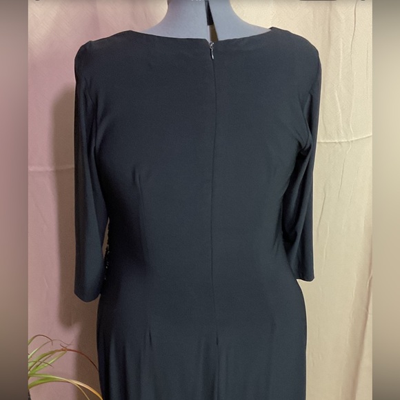 R&M Richards Black 3/4” Sleeve Sequin Dress - Picture 9 of 14
